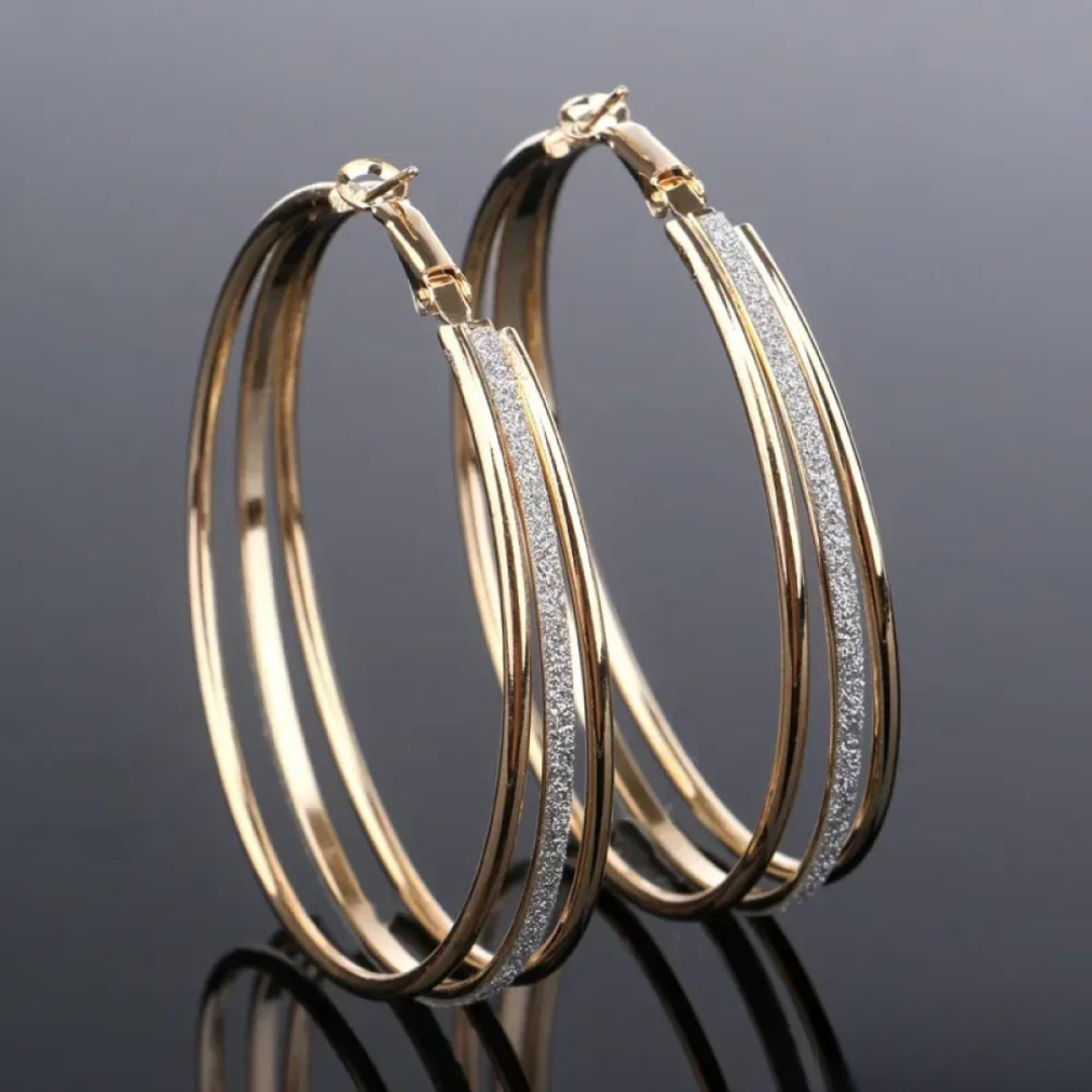 Luna™ | Vintage Gold Shiny Hoop Earrings