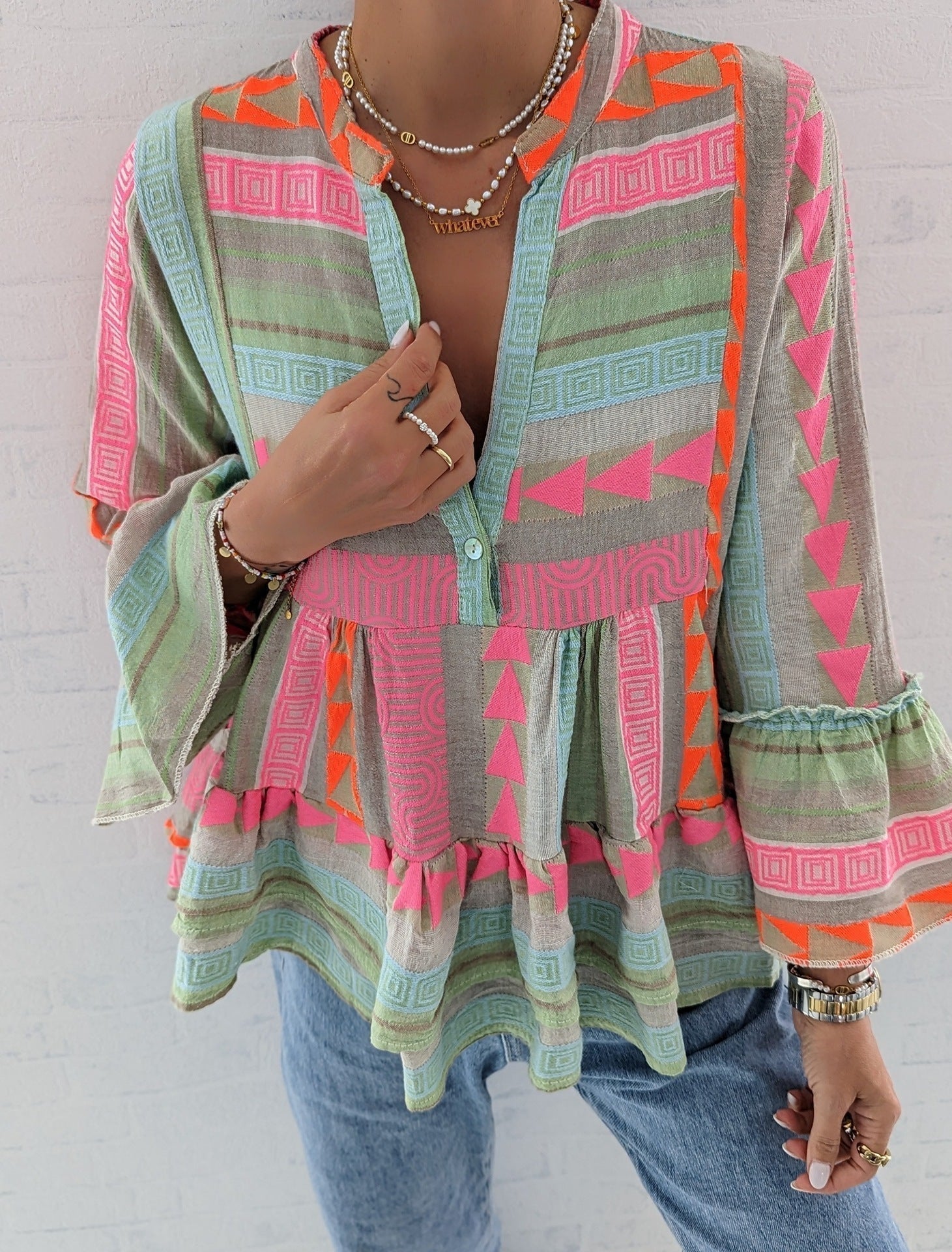 Tess™ - Boho Printed Top