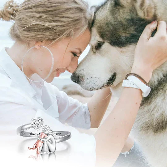 Mya | Women's Adjustable Silver Dog Ring