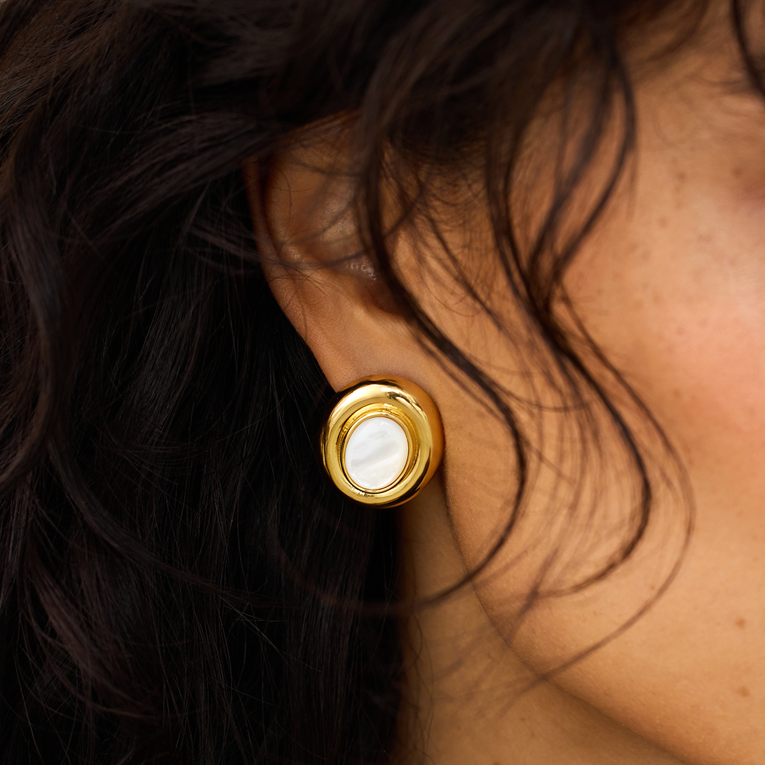 Giselle Pearl Earrings | Gold