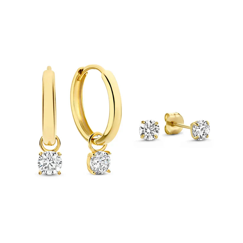 Larmes | Gold Stone Earring Set