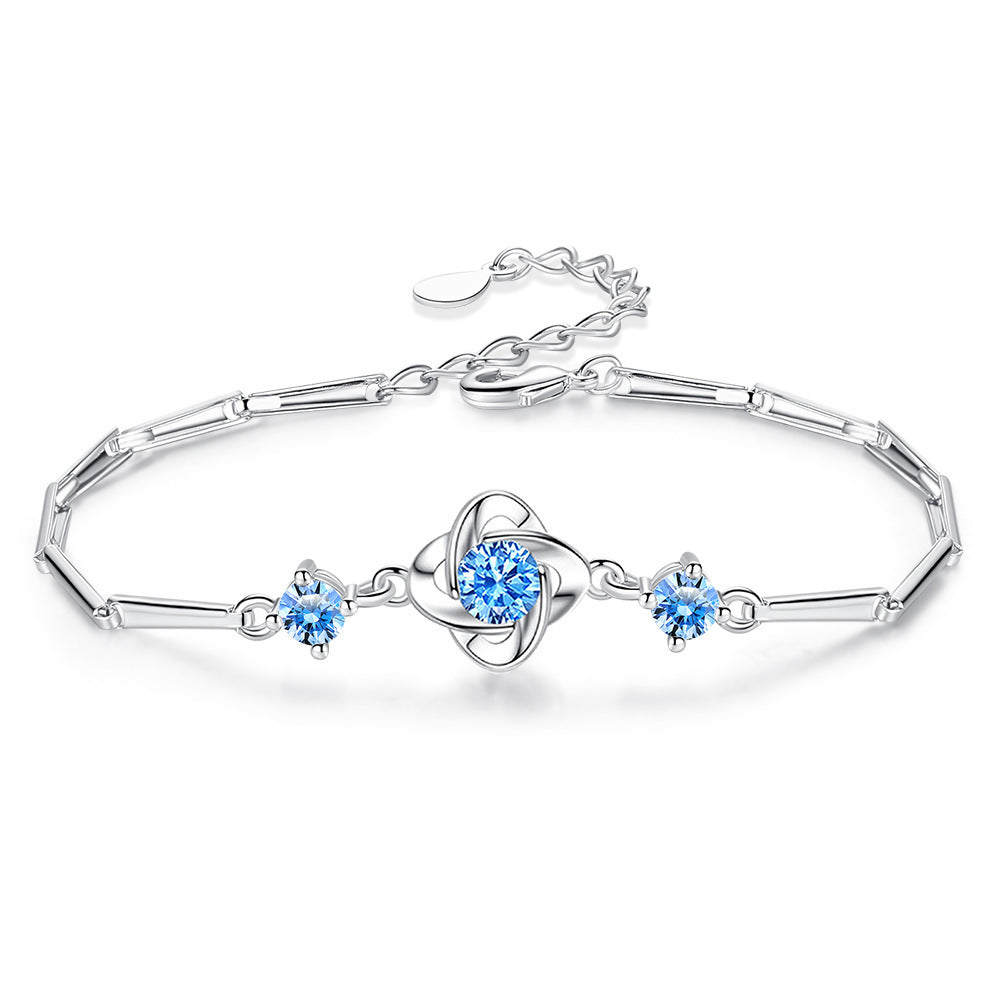 Seren Clover Loop Set Blue | White Gold