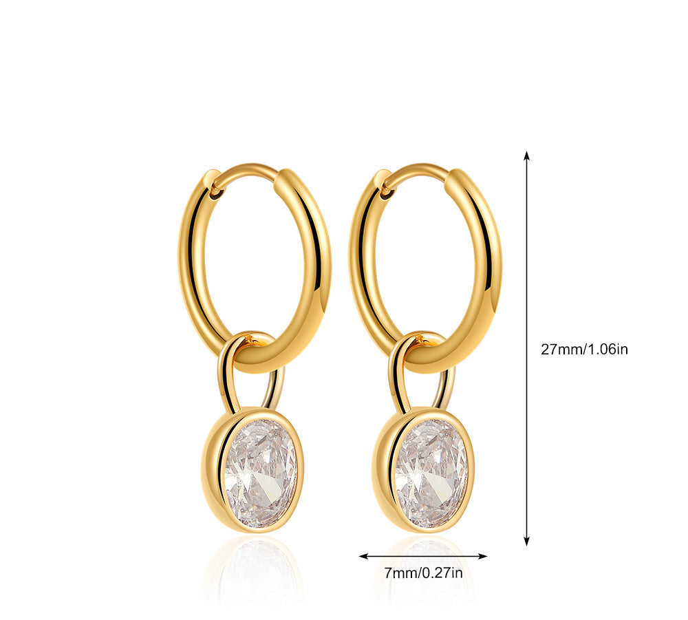 Elara | Vintage Gold Circular Earrings with Crystal