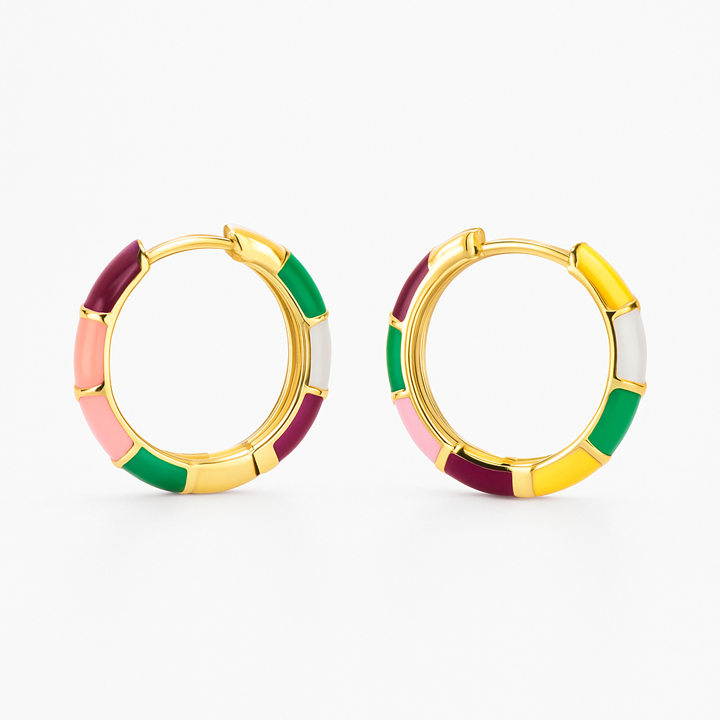 Aurelia™ | Gold Enamel Earrings for Women