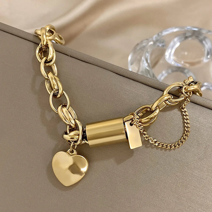 Heartened | Gold Chunky Bracelet