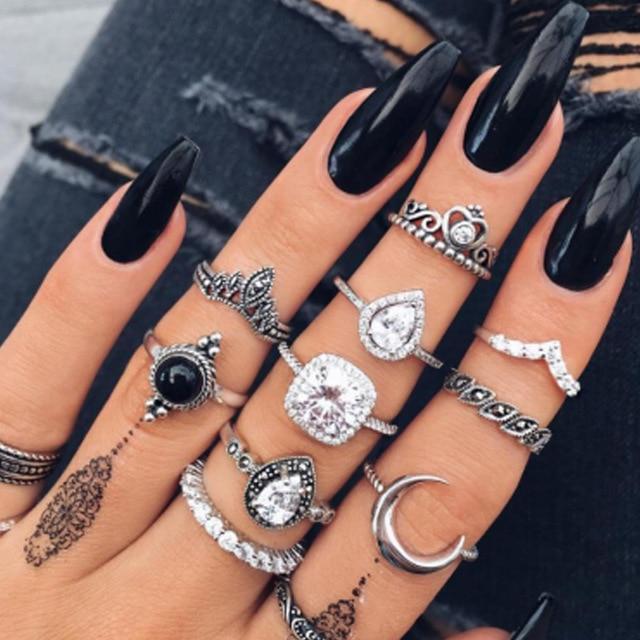 Alisa™ | Unique Handmade Silver Ring Set