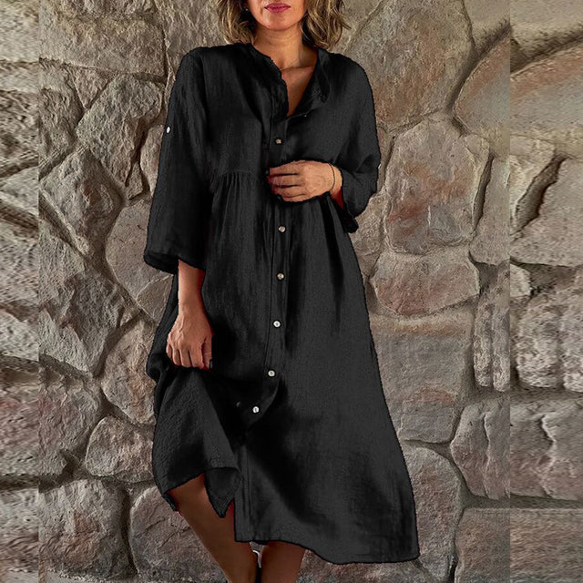 Rita - Casual Cotton Linen Loose Dress
