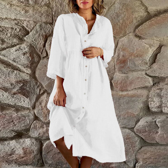 Rita - Casual Cotton Linen Loose Dress