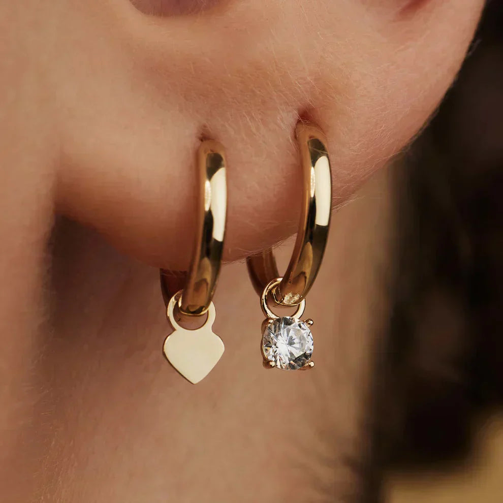 Celeste | Gold Stone Hoop Earrings