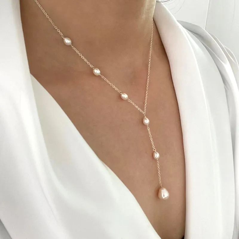 Evelina™ | Vintage Hanging Pearl Necklace