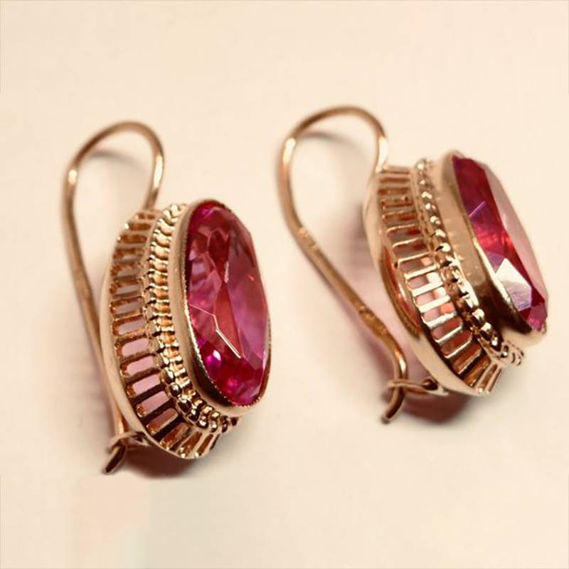 Zara | Vintage Rose Gold Crystal Drop Earrings