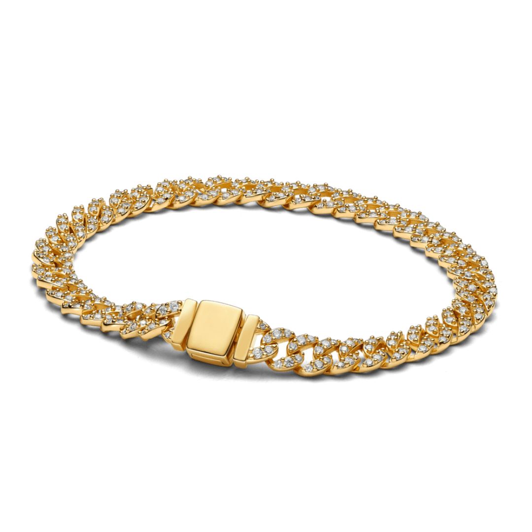Cubo | Gold Moissanite Cuban Bracelet