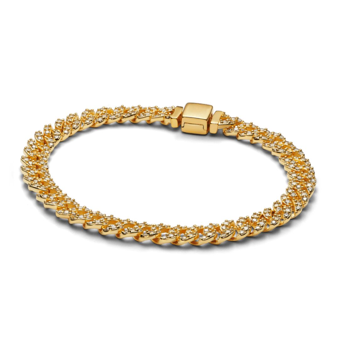 Cubo | Gold Moissanite Cuban Bracelet