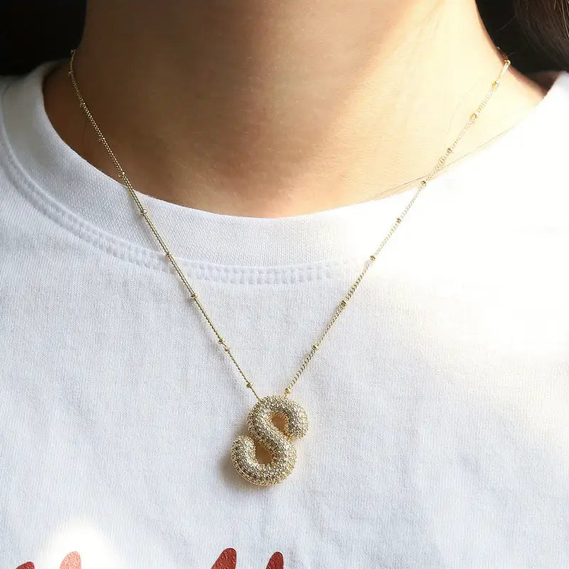 BubbleNote | Gold Letter Initial Necklace Set