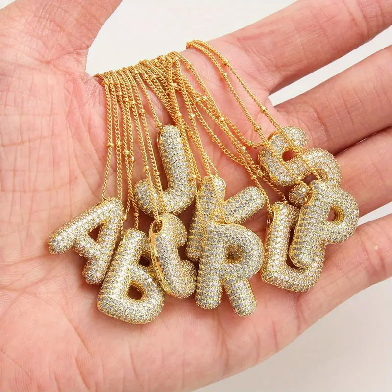 BubbleNote | Gold Letter Initial Necklace Set