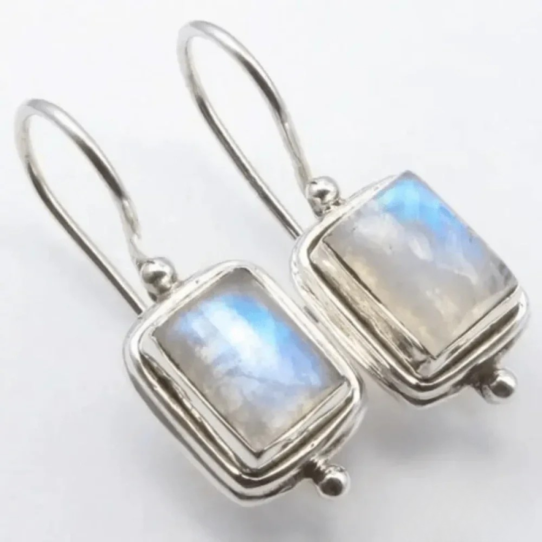 Theo™ | Vintage Moonstone Square Earrings