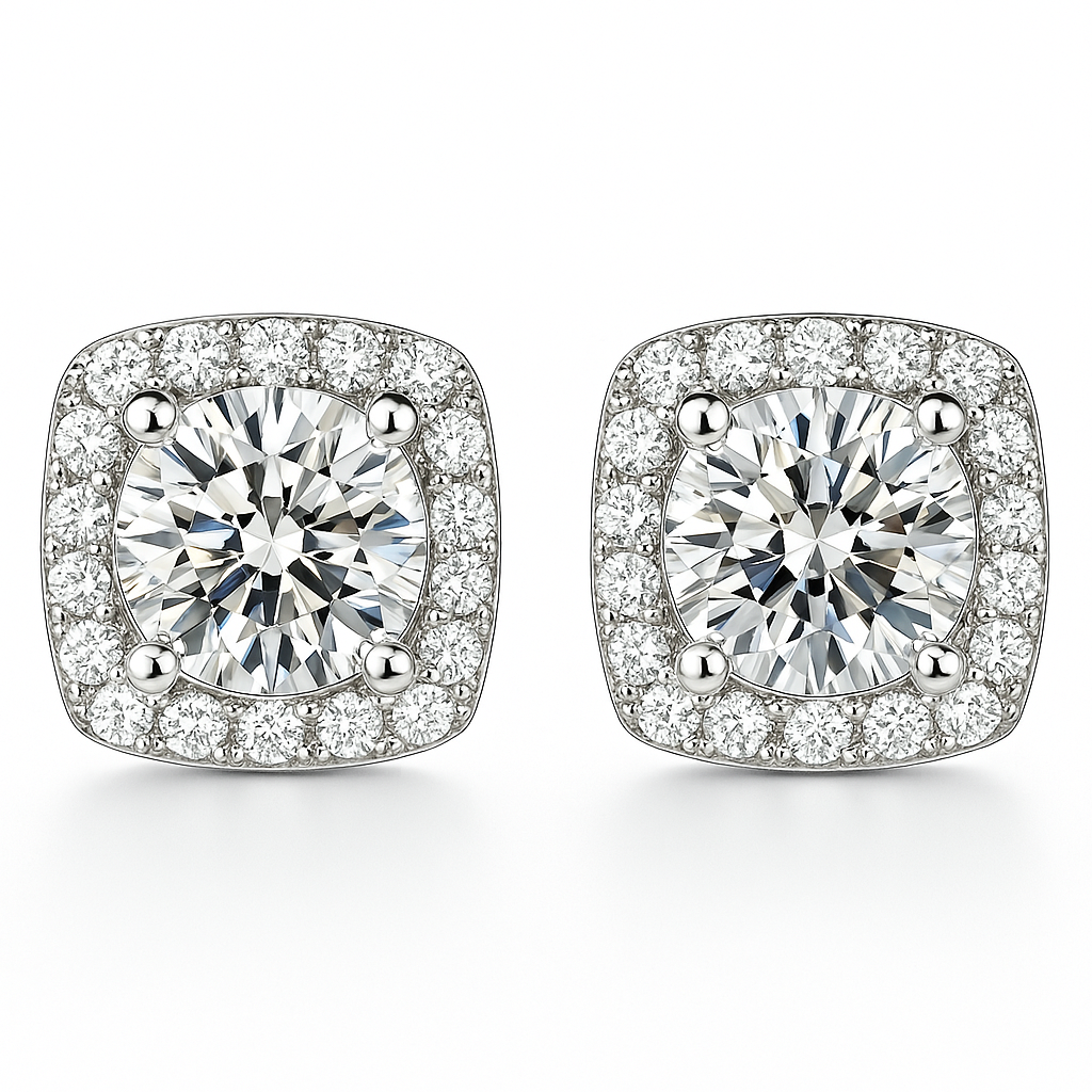 Glacé Glamour Earrings | White gold