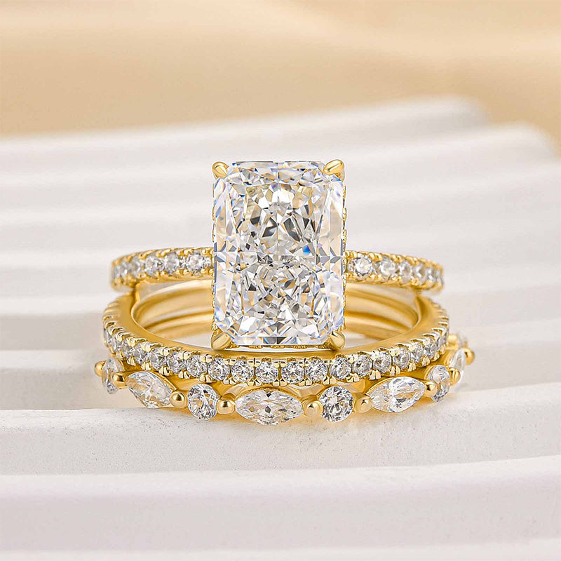 Jaily - Gold 3-Piece Wedding Ring Set