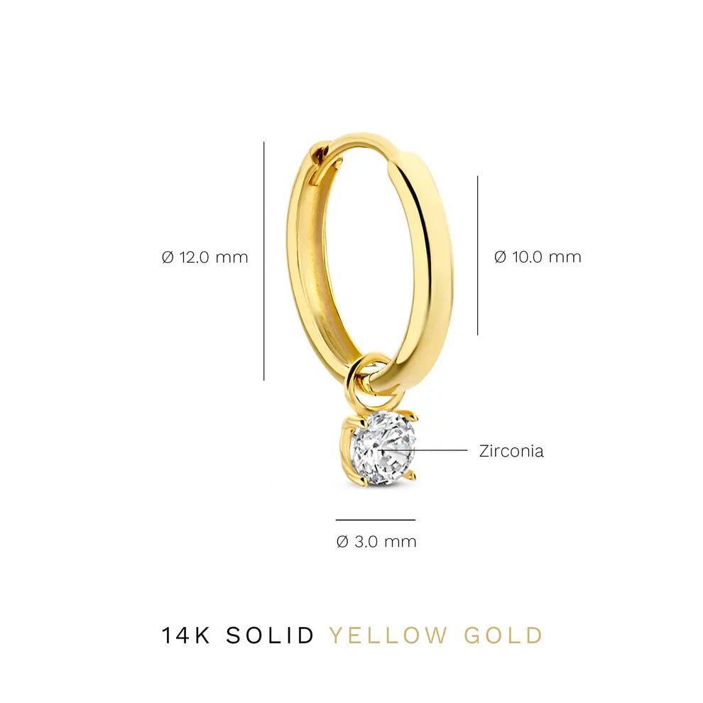 Celeste | Gold Stone Hoop Earrings