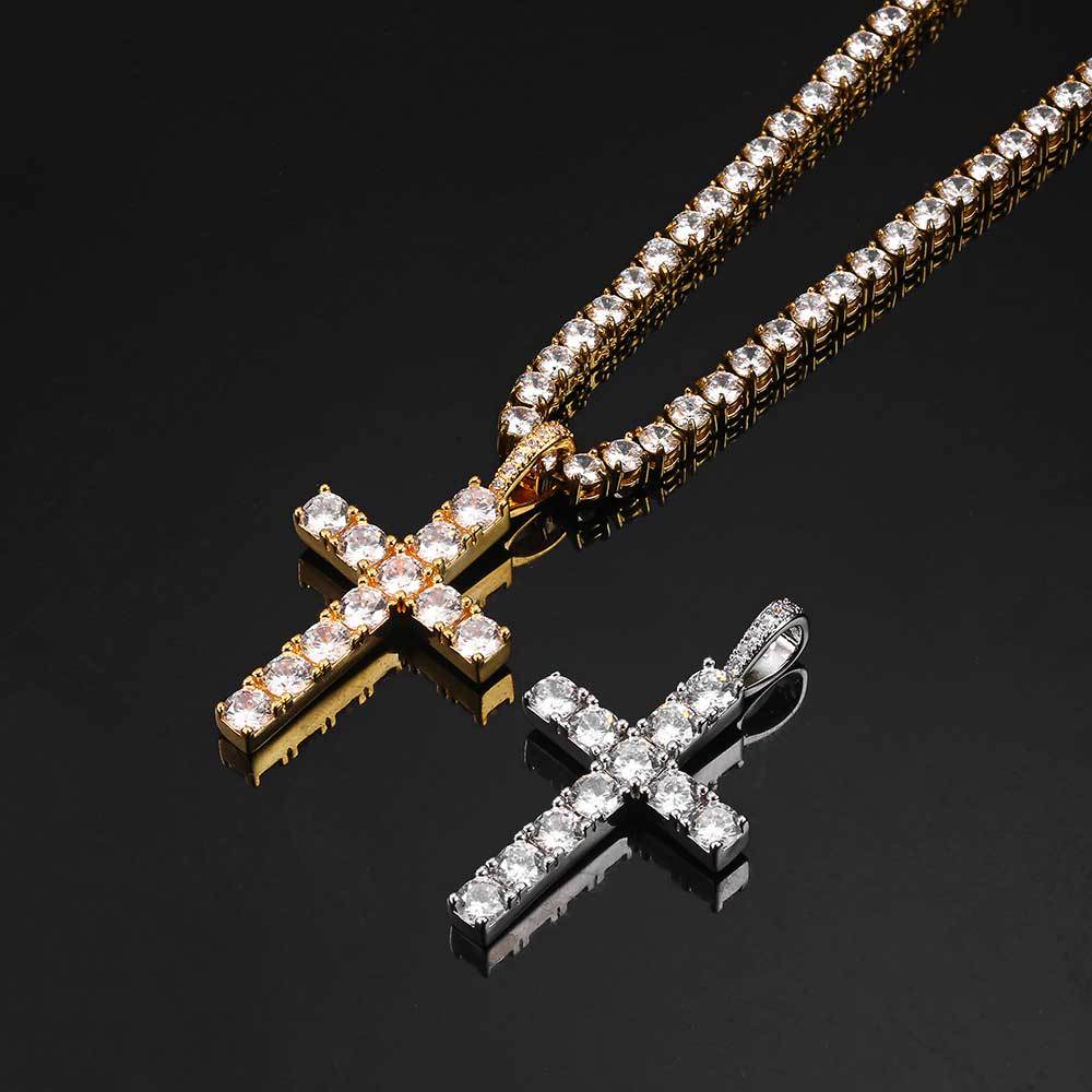 Faith | Gold Moissanite Cross Necklace
