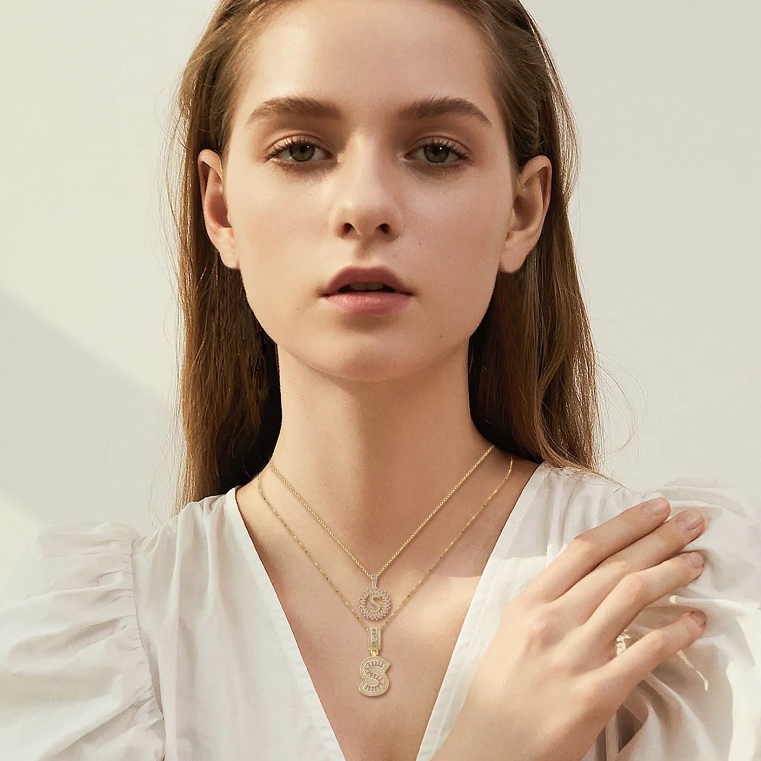 Initiale | Gold Moissanite Letter Necklace Set