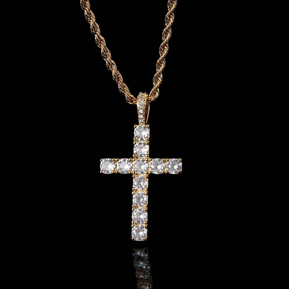 Faith | Gold Moissanite Cross Necklace