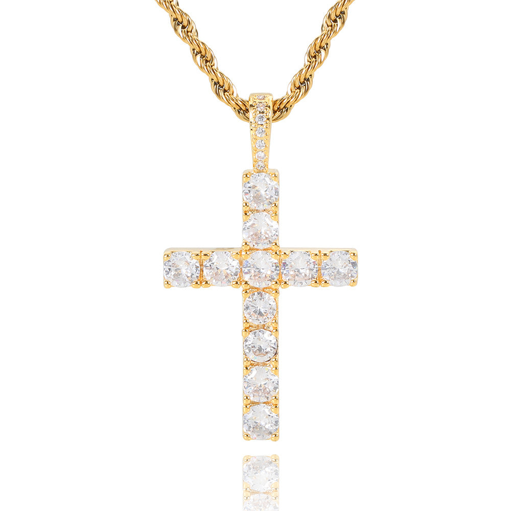 Faith | Gold Moissanite Cross Necklace