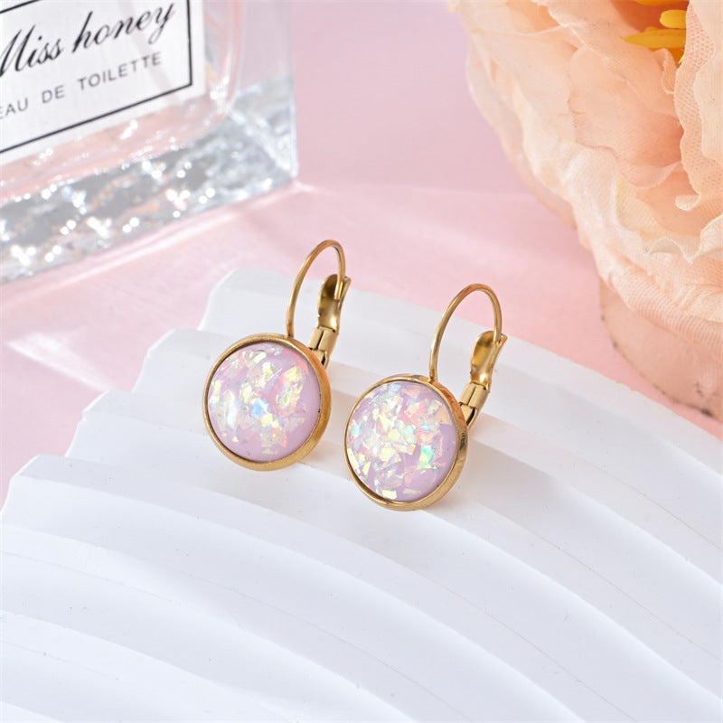 Giselle™ | Vintage Gold Earrings with White Opal