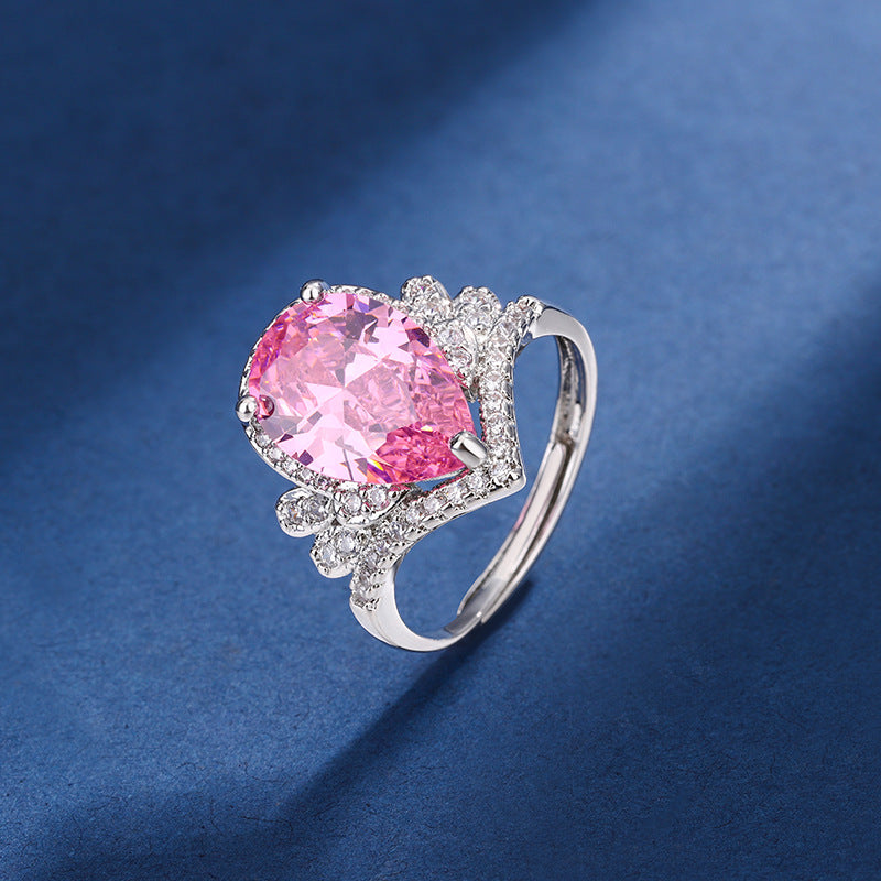 Aria Teardrop Pink Set | White Gold 