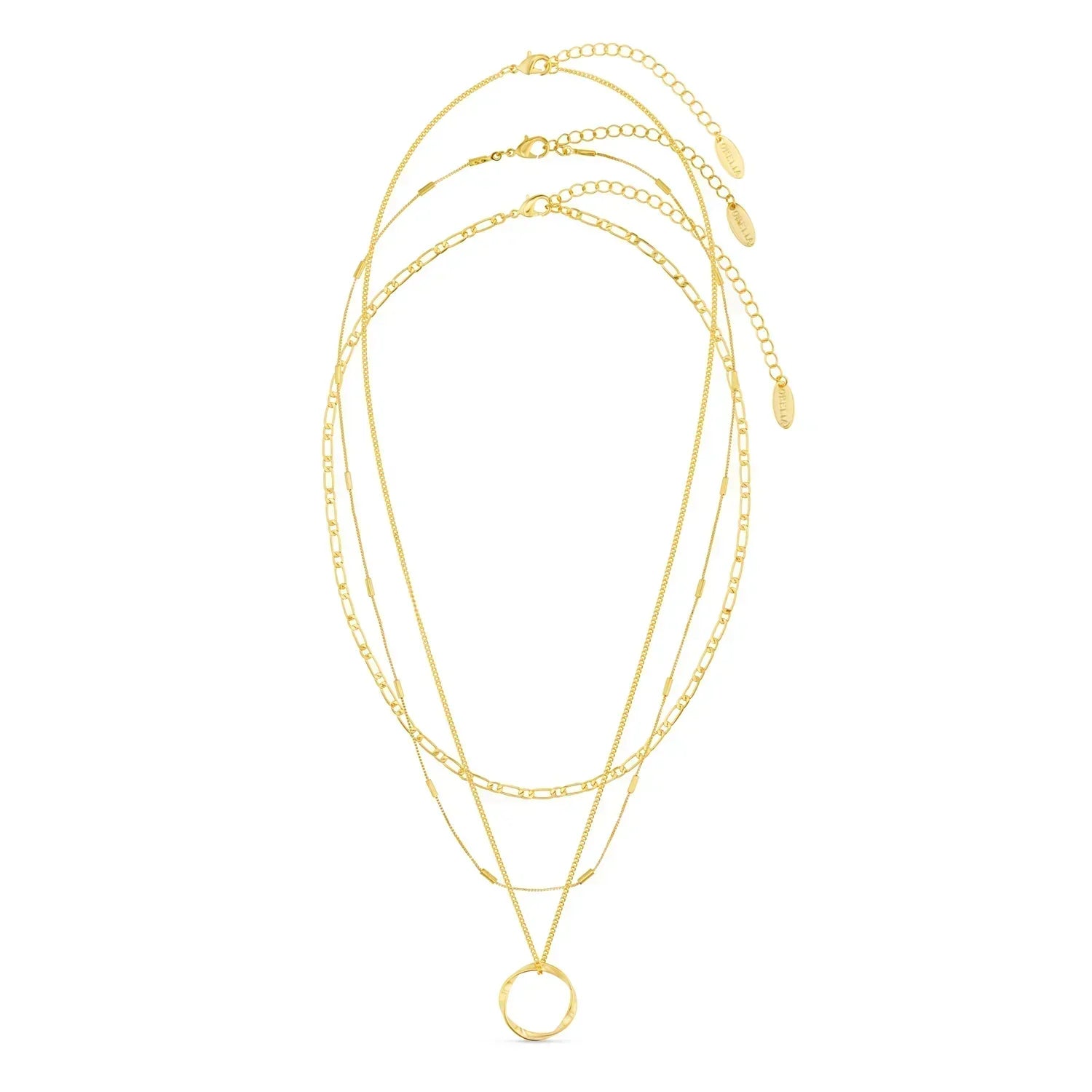 Circa | Gold Open Circle Triple Row Necklace