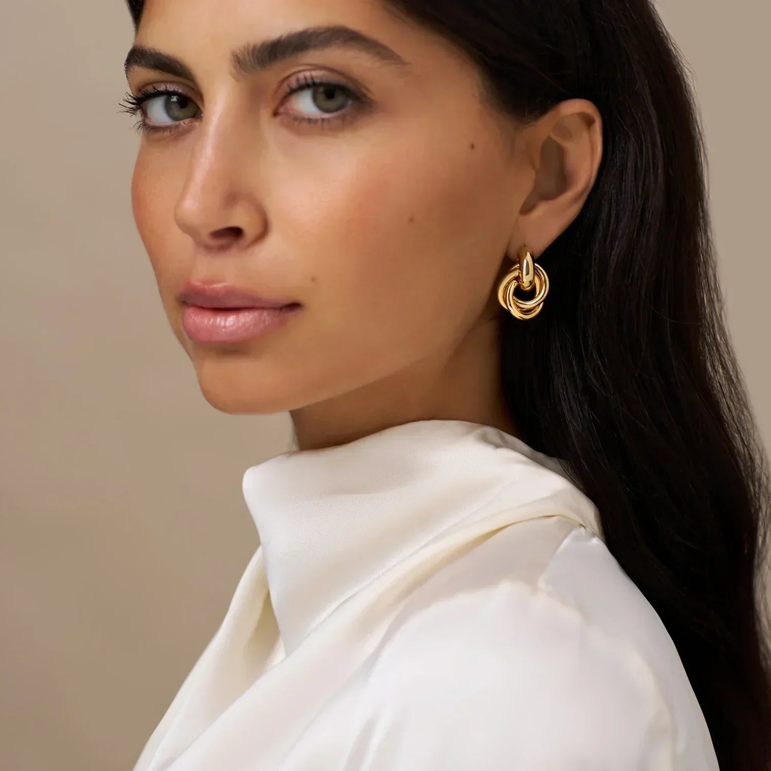 Interlock | Gold Statement Earrings
