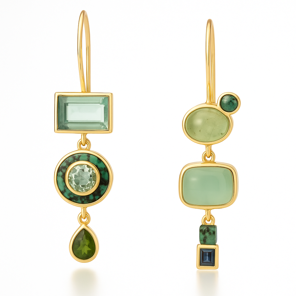 Emeralda™ | Elegant Green Dangling Earrings