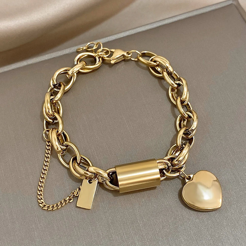 Heartened | Gold Chunky Bracelet