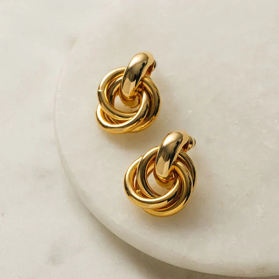 Interlock | Gold Statement Earrings