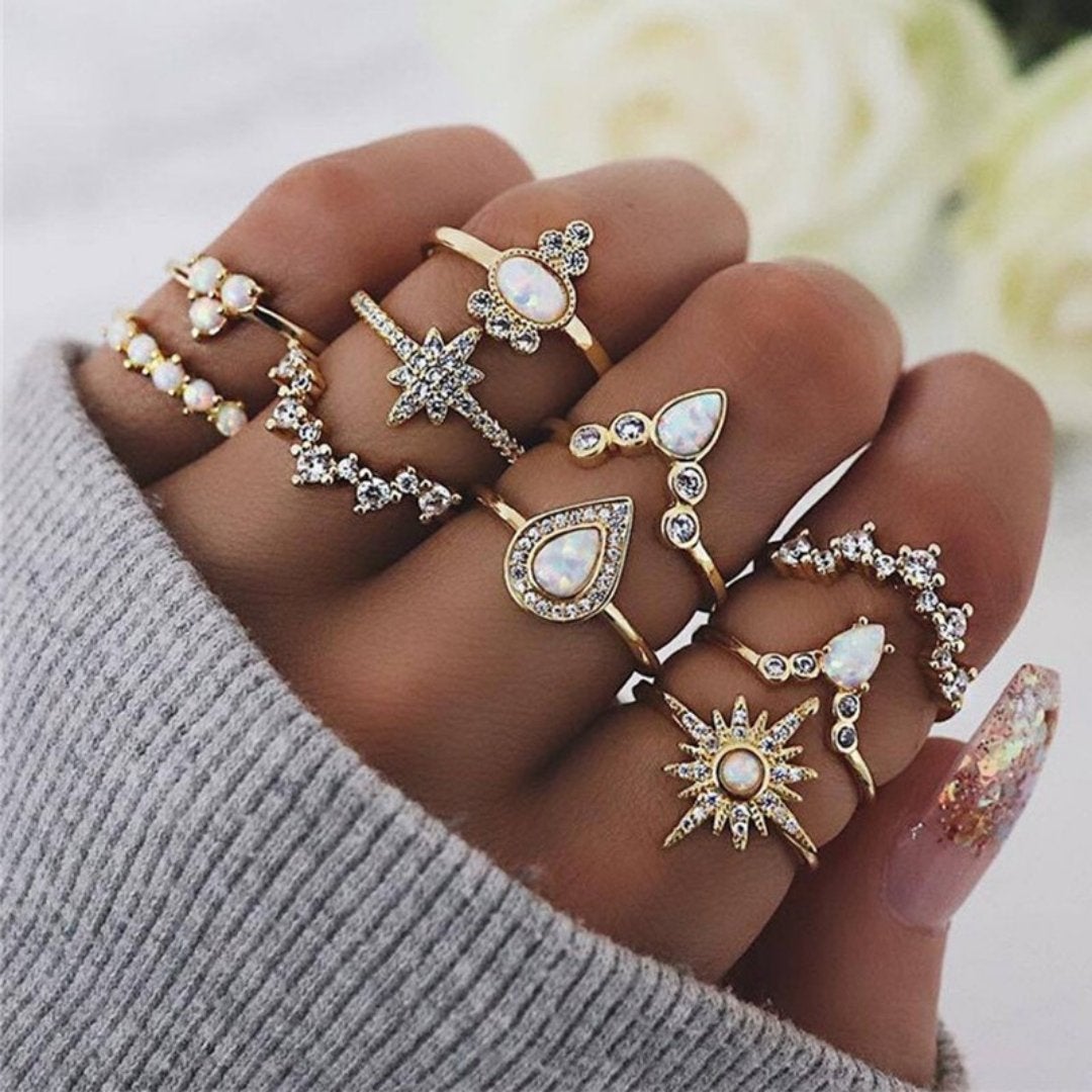 Alisa™ | Unique Handmade Silver Ring Set