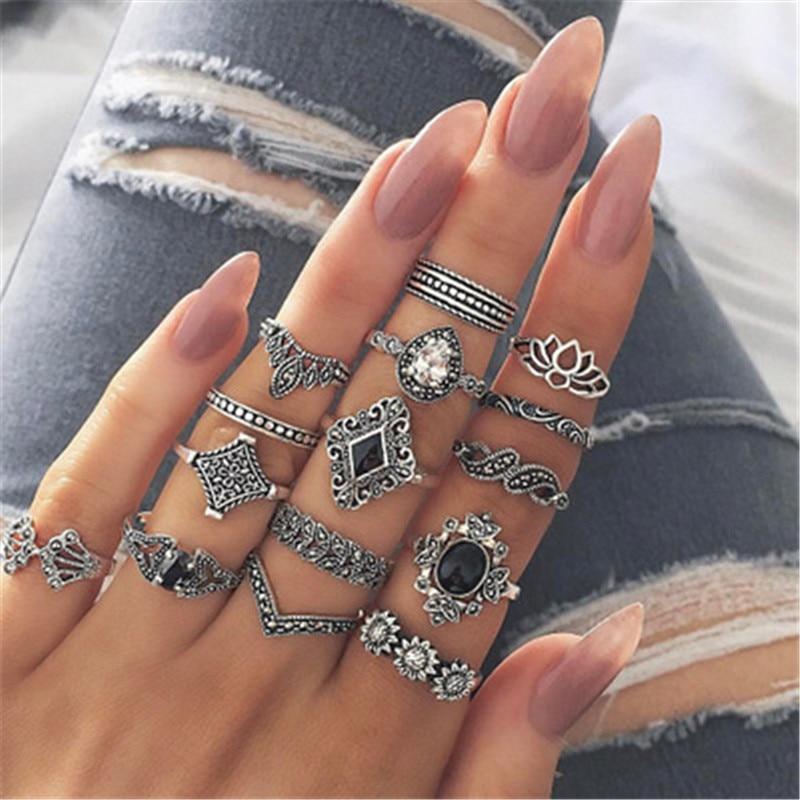 Alisa™ | Unique Handmade Silver Ring Set