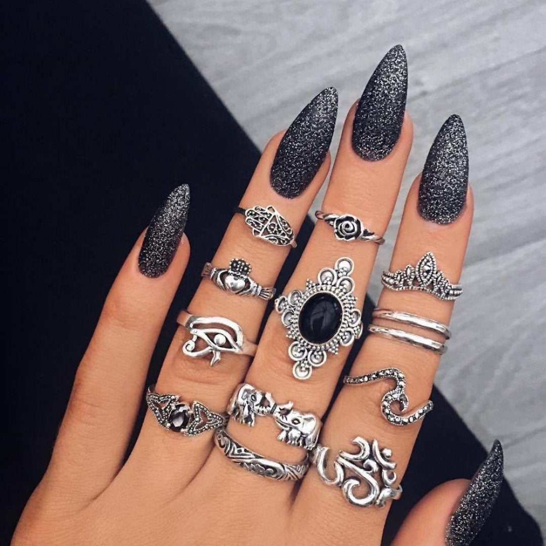 Alisa™ | Unique Handmade Silver Ring Set
