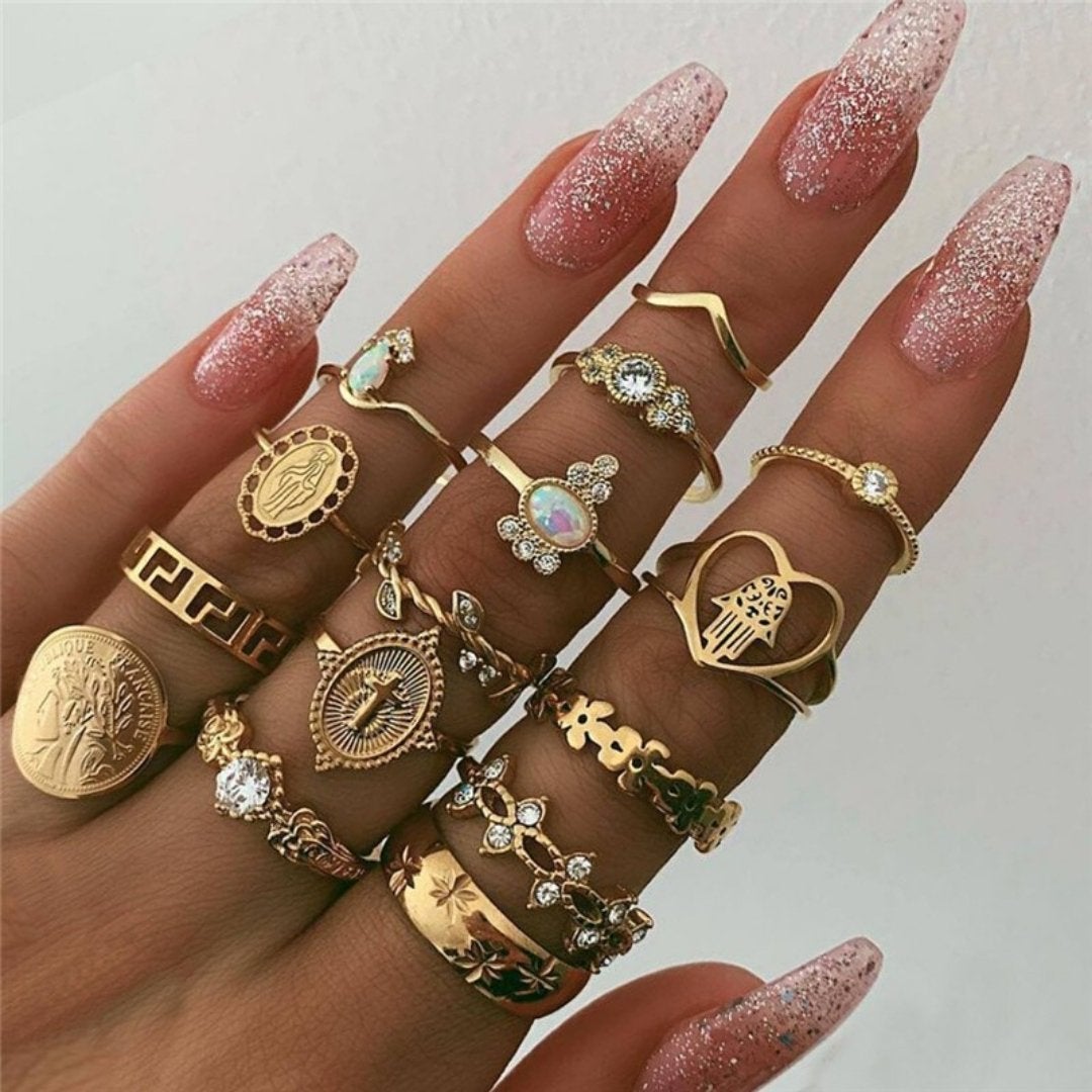 Alisa™ | Unique Handmade Silver Ring Set