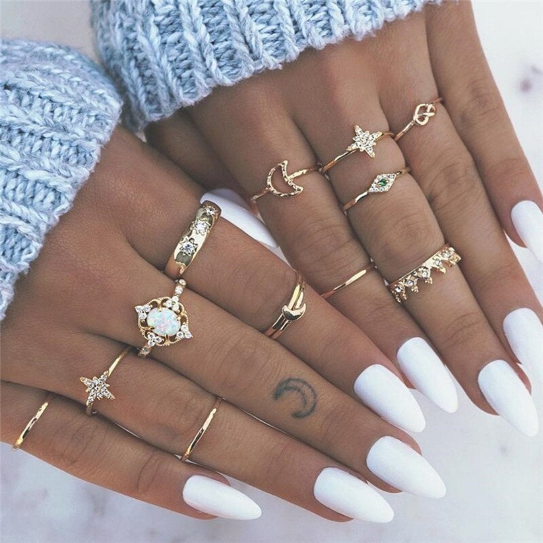 Alisa™ | Unique Handmade Silver Ring Set