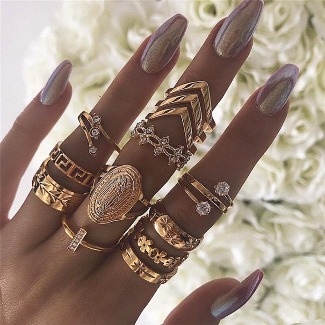 Alisa™ | Unique Handmade Silver Ring Set