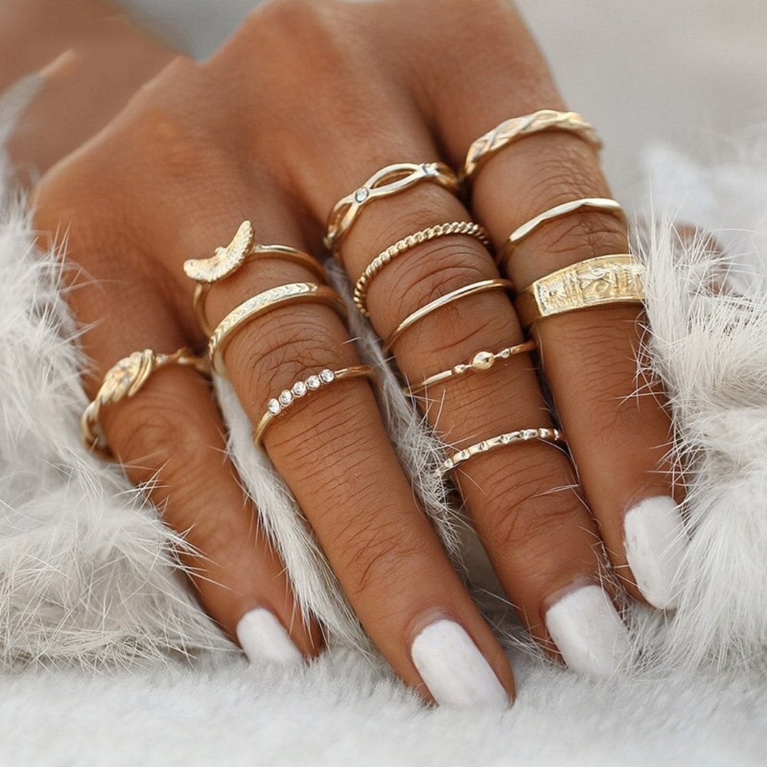 Alisa™ | Unique Handmade Silver Ring Set