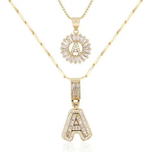 Initiale | Gold Moissanite Letter Necklace Set