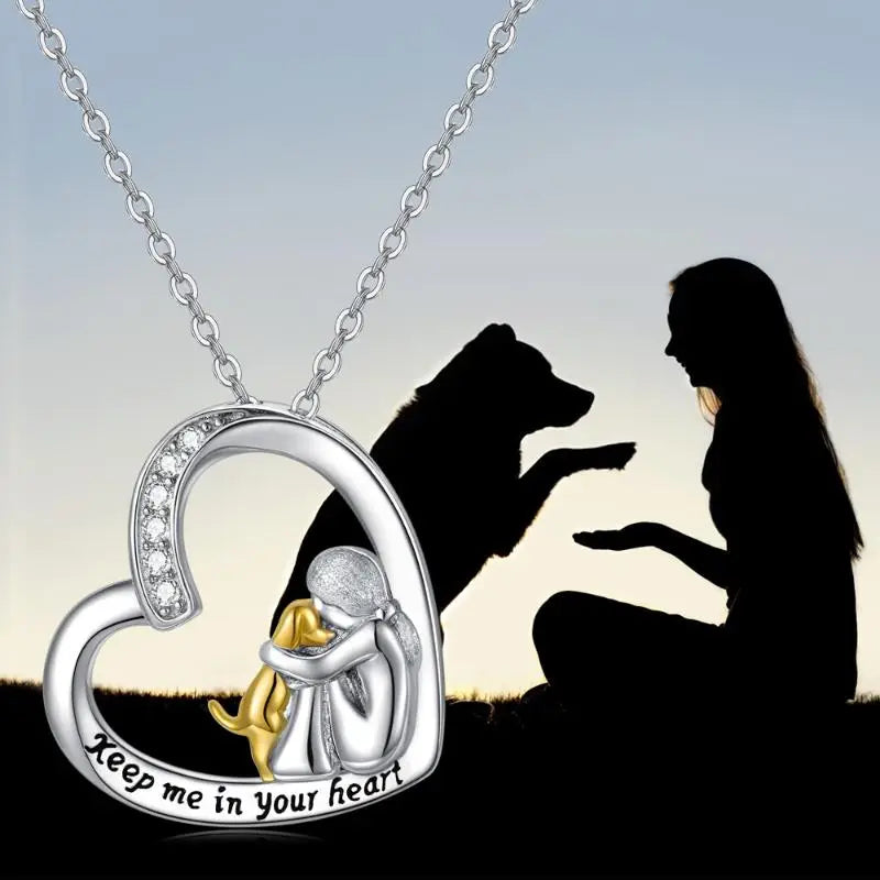 Cantrice™ | 925 Silver Heart & Dog Necklace