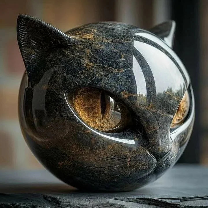 Elvianne | Mystical Cat Head Sculpture