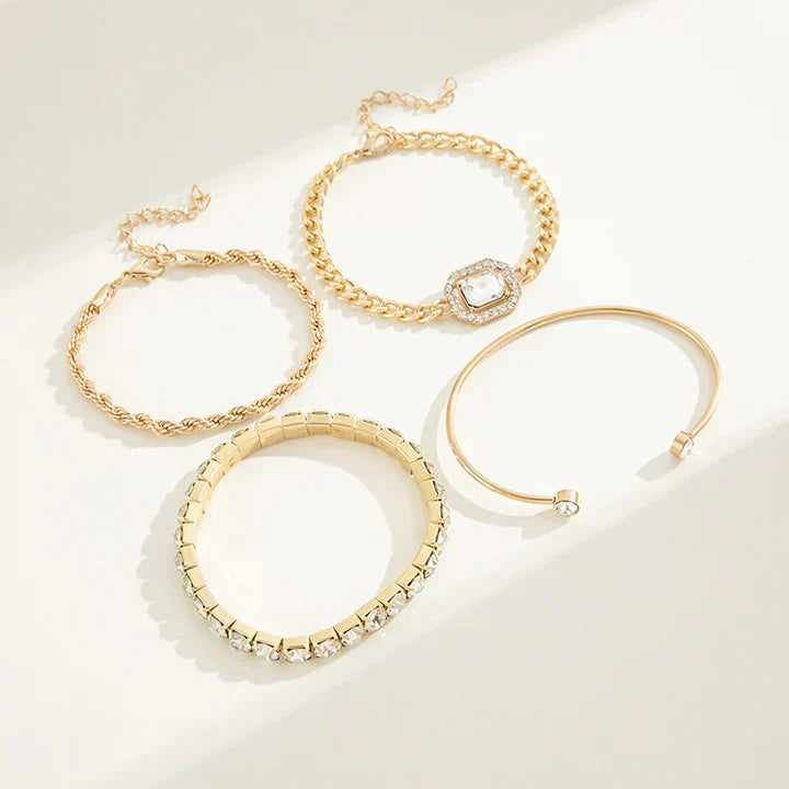 Domitia | Gold Calvina Bracelet Set
