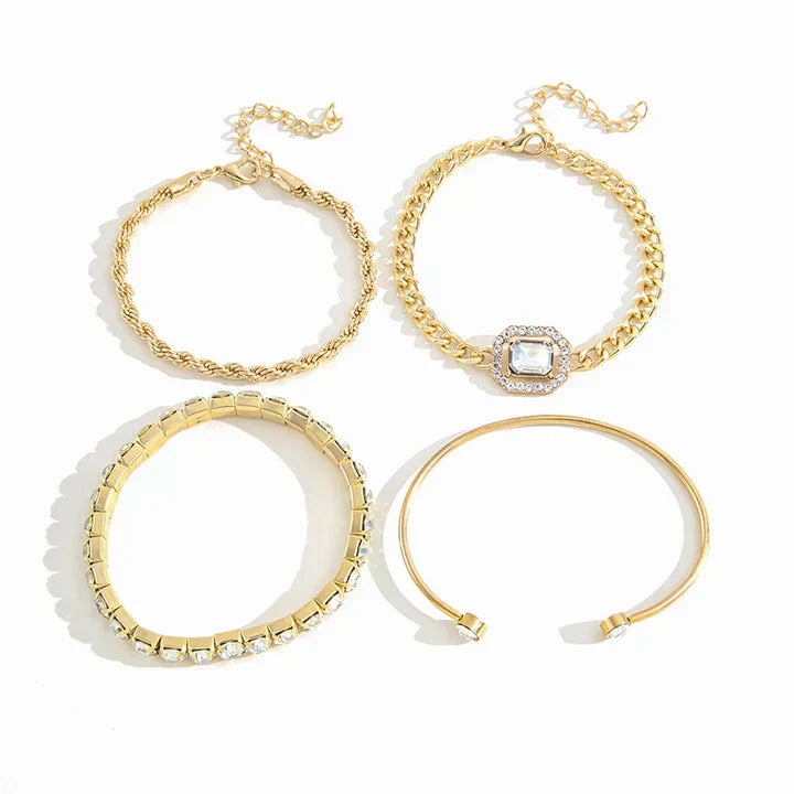 Domitia | Gold Calvina Bracelet Set